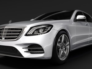 mercedes benz s 560 lang 4matic amg line v222 2018 3D Model