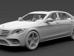 mercedes benz s 560 lang 4matic amg line v222 2018 3D Model
