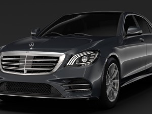 mercedes benz s 350 lang amg line v222 2018 3D Model