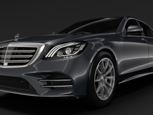 mercedes benz s 350 lang amg line v222 2018 3D Model