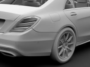 mercedes benz s 350 lang amg line v222 2018 3D Model