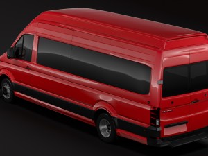 vw crafter l4h3 window van 2018 3D Model