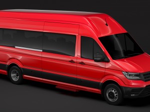 vw crafter l4h3 window van 2018 3D Model