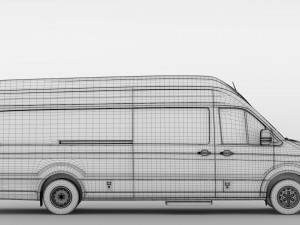 vw crafter l4h3 window van 2018 3D Model