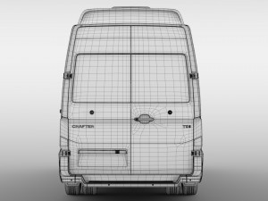 vw crafter l4h3 window van 2018 3D Model
