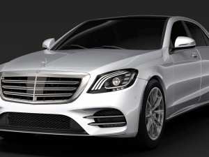 mercedes benz s 500 lang amg line v222 2018 Model 3D