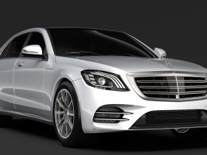 mercedes benz s 500 lang amg line v222 2018 Model 3D