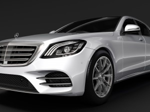 mercedes benz s 500 lang amg line v222 2018 Model 3D