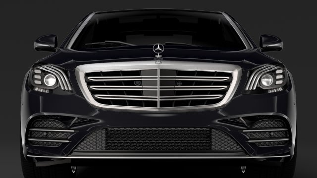 mercedes benz s 560 lang 4matic amg line w222 2018 Model 3D .c4d .max .obj .3ds .fbx .stl .blend 
