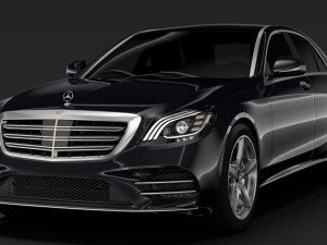 mercedes benz s 560 lang 4matic amg line w222 2018 Model 3D