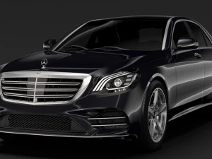 mercedes benz s 560 lang 4matic amg line w222 2018 3D Model