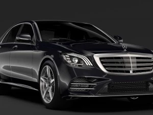 mercedes benz s 560 lang 4matic amg line w222 2018 3D Model