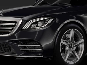 mercedes benz s 560 lang 4matic amg line w222 2018 3D Model