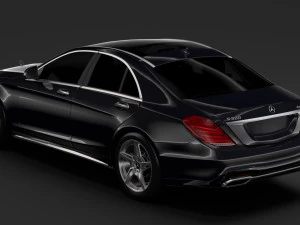 mercedes benz s 560 lang 4matic amg line w222 2018 3D Model