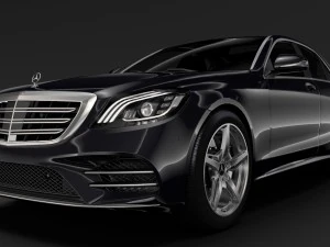 mercedes benz s 560 lang 4matic amg line w222 2018 3D Model