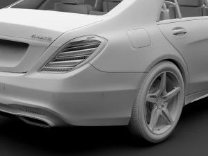 mercedes benz s 560 lang 4matic amg line w222 2018 3D Model