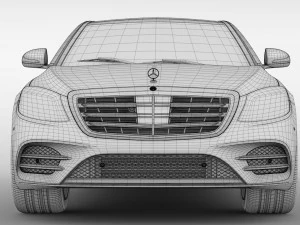 mercedes benz s 560 lang 4matic amg line w222 2018 3D Model