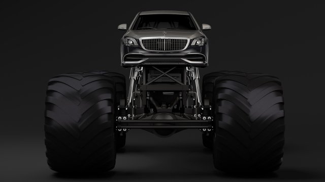 monster truck mercedes maybach s 650 pullman 3D Model .c4d .max .obj .3ds .fbx .stl .blend 