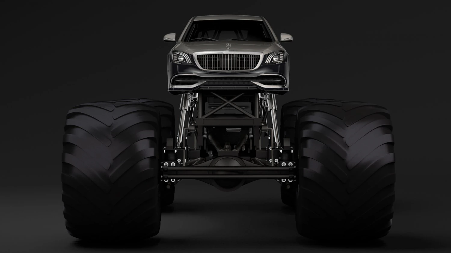 monster truck mercedes maybach s 650 pullman 3D Model .c4d .max .obj .3ds .fbx .stl .blend