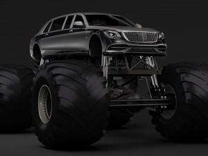 monster truck mercedes maybach s 650 pullman 3D Model