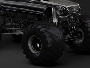 monster truck mercedes maybach s 650 pullman 3D Model