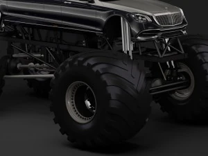 monster truck mercedes maybach s 650 pullman 3D Model