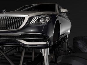 monster truck mercedes maybach s 650 pullman 3D Model