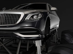 monster truck mercedes maybach s 650 pullman 3D Model