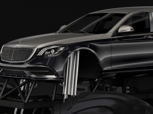 monster truck mercedes maybach s 650 pullman 3D Model
