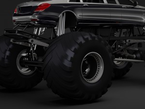 monster truck mercedes maybach s 650 pullman 3D Model