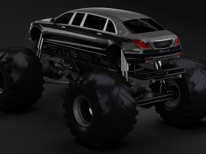 monster truck mercedes maybach s 650 pullman 3D Model