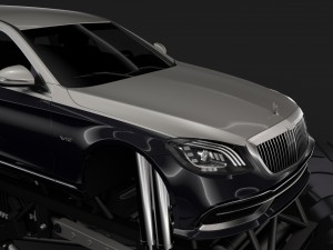 monster truck mercedes maybach s 650 pullman 3D Model
