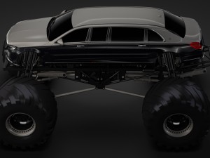 monster truck mercedes maybach s 650 pullman 3D Model