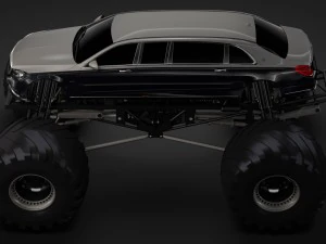 monster truck mercedes maybach s 650 pullman 3D Model