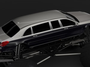 monster truck mercedes maybach s 650 pullman 3D Model