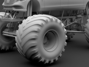 monster truck mercedes maybach s 650 pullman 3D Model