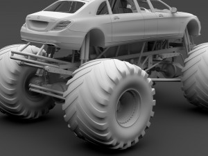 monster truck mercedes maybach s 650 pullman 3D Model