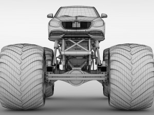 monster truck mercedes maybach s 650 pullman 3D Model
