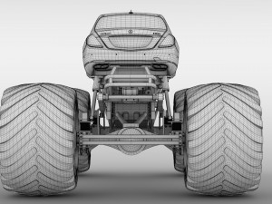 monster truck mercedes maybach s 650 pullman 3D Model
