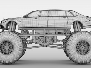 monster truck mercedes maybach s 650 pullman 3D Model