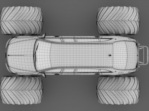 monster truck mercedes maybach s 650 pullman 3D Model