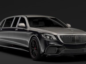 mercedes amg maybach s 65 pullman vv222 2019 3D Model