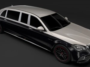 mercedes amg maybach s 65 pullman vv222 2019 3D Model