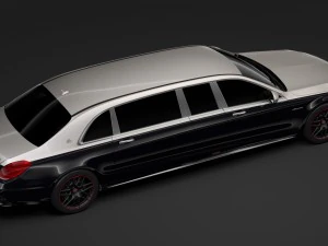 mercedes amg maybach s 65 pullman vv222 2019 3D Model