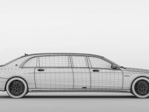 mercedes amg maybach s 65 pullman vv222 2019 3D Model