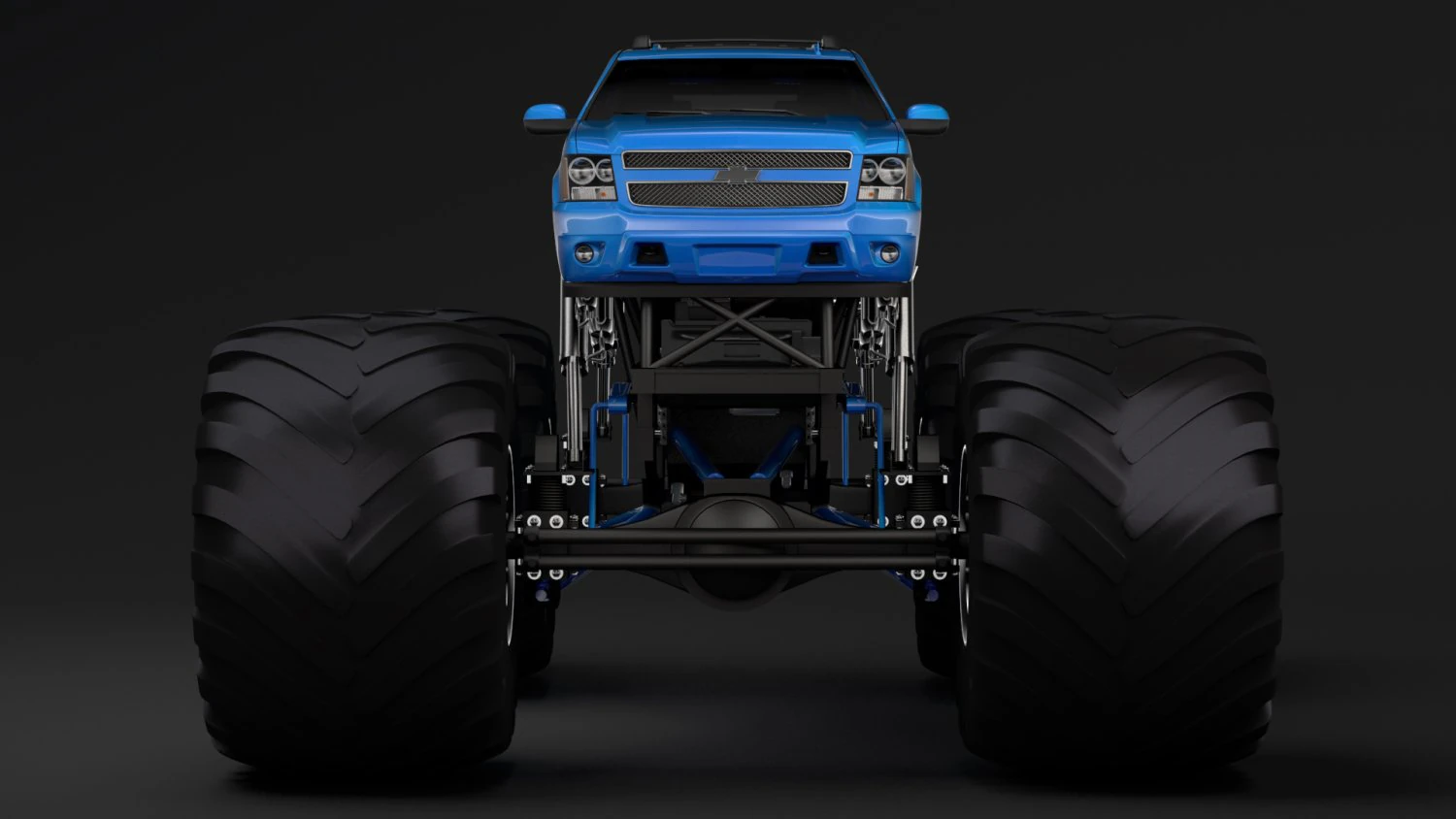 monster truck chevrolet suburban 3D Model .c4d .max .obj .3ds .fbx .stl .blend 
