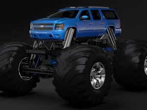 monster truck chevrolet suburban 3D Model