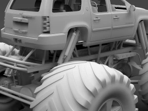 monster truck chevrolet suburban 3D Model