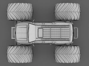 monster truck chevrolet suburban 3D Model