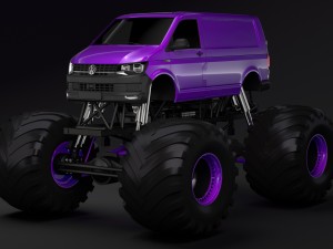 monster truck vw transporter 3D Model